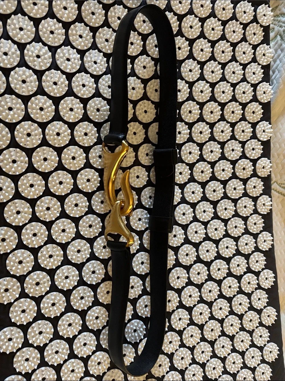Black Belt with Gold Decorative Buckle